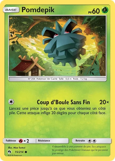 Pomdepik, carte Pokémon LOT 15 — extension Tonnerre Perdu
