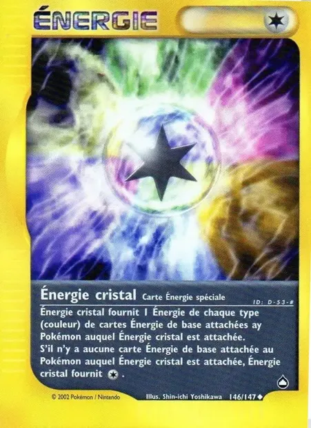 Énergie cristal, carte Pokémon AQ 146 — extension Aquapolis