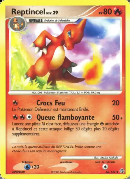 Reptincel, carte Pokémon SW 46 — extension Merveilles Secrètes