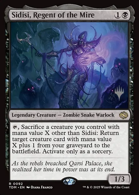 Sidisi, Regent of the Mire, Magic card PTDM 92p — Tarkir: Dragonstorm Promos set