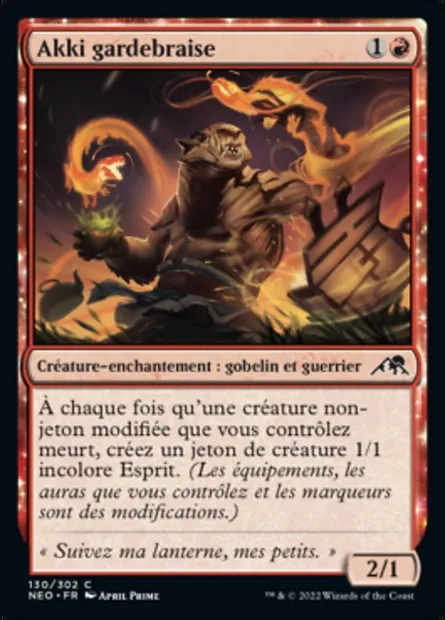 Akki gardebraise, carte Magic NEO 130 — extension Kamigawa: La Dynastie Néon