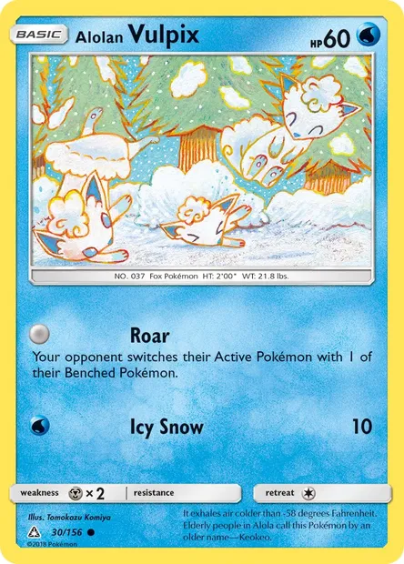 Alolan Vulpix, Pokémon card UPR 30 — Ultra Prism set