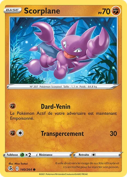 Scorplane, carte Pokémon FST 140 — extension Poing de Fusion