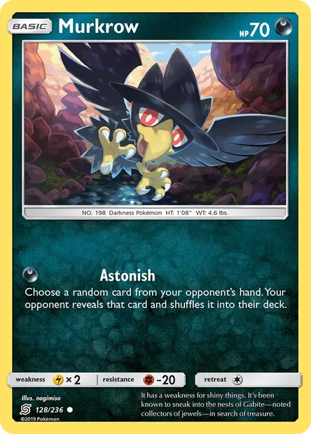 Murkrow, Pokémon card UNM 128 — Unified Minds set
