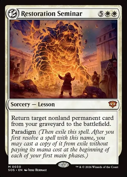 Restoration Seminar, Magic card SOS 30 — Secrets of Strixhaven set