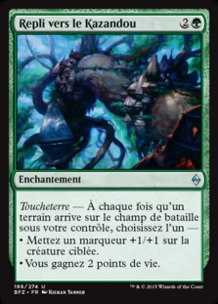 Repli vers le Kazandou, carte Magic BFZ 186 — extension La bataille de Zendikar