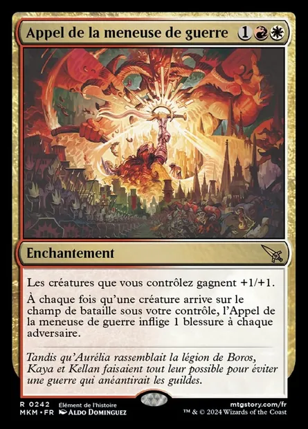 Appel de la meneuse de guerre, carte Magic MKM 242 — extension Murders at Karlov Manor