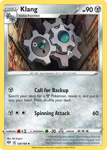 Klang, Pokémon card DAA 126 — Darkness Ablaze set