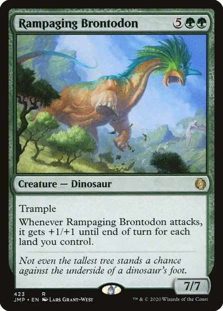 Rampaging Brontodon, Magic card JMP 423 — Jumpstart set
