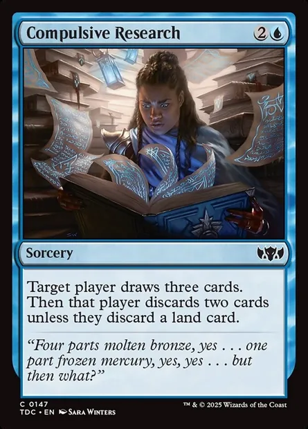 Compulsive Research, Magic card TDC 147 — Tarkir: Dragonstorm Commander set