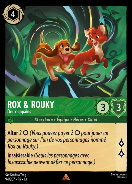 Rox & Rouky - Deux copains, carte Disney Lorcana CH13-094 — extension Invasion Epineuse!