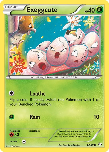 Exeggcute, Pokémon card ROS 1 — Roaring Skies set