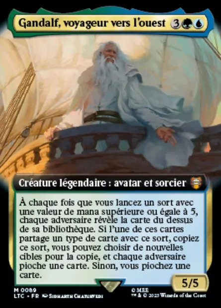 Gandalf, voyageur vers l'ouest, carte Magic LTC 89 — extension Tales of Middle-earth Commander