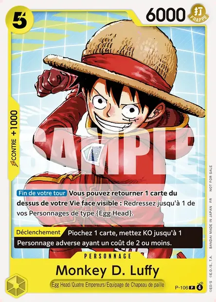 Monkey D. Luffy, carte One Piece P-106 — extension Carte promo