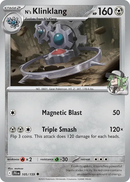 N's Klinklang, Pokémon card JTG 105 — Journey Together set