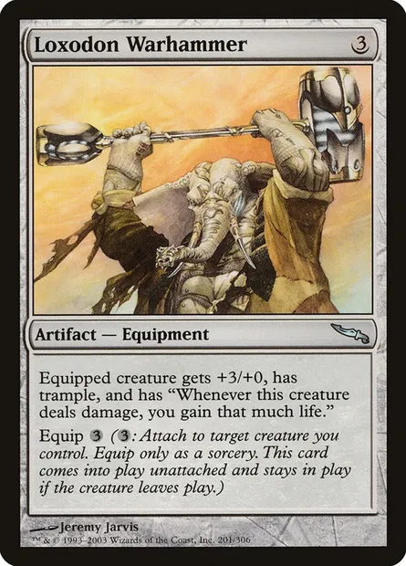 Loxodon Warhammer, Magic card MRD 201 — Mirrodin set