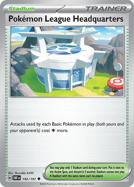 Pokémon League Headquarters, Pokémon card OBF 192 — Obsidian Flames set