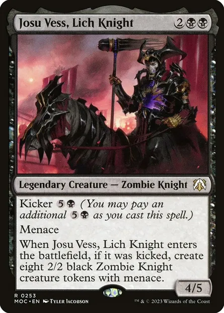 Josu Vess, Lich Knight, Magic card MOC 253 — March of the Machine Commander set
