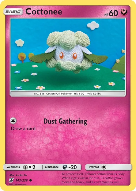 Cottonee, Pokémon card UNM 143 — Unified Minds set