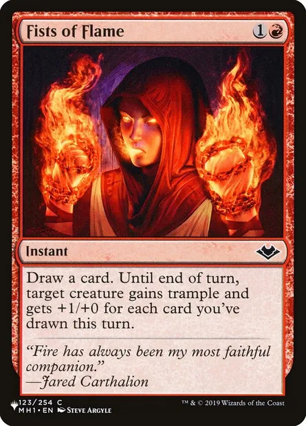 Poings de flammes, carte Magic PLST MH1-123 — extension The List