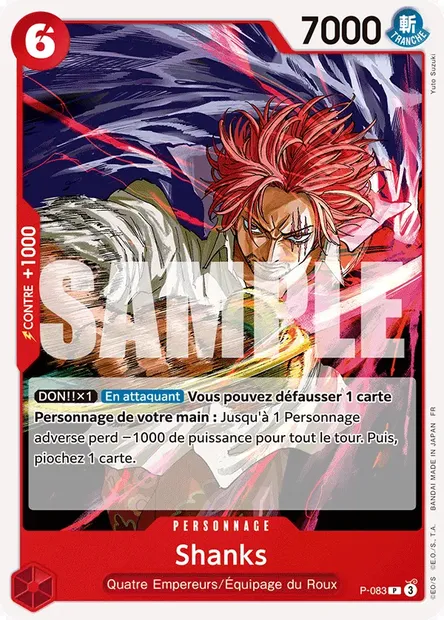 Shanks, carte One Piece P-083 — extension Carte promo