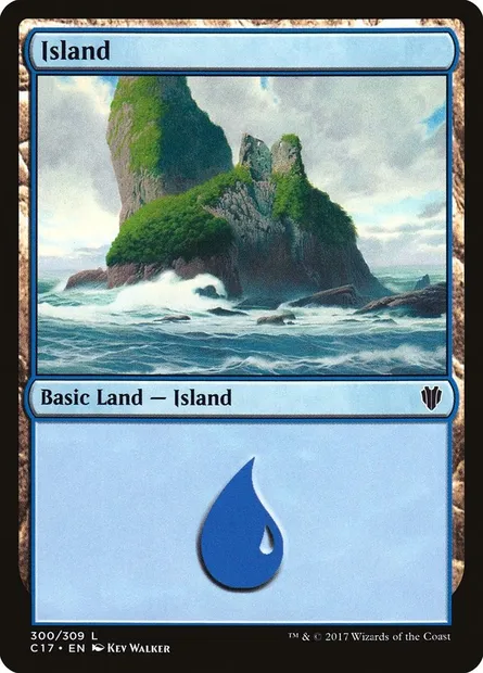 Island, Magic card C17 300 — Commander 2017 set