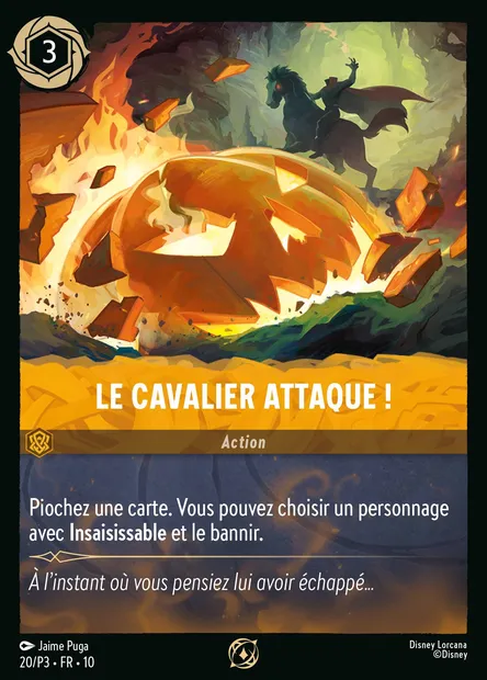 Le Cavalier attaque !, carte Disney Lorcana P3-020 — extension P3