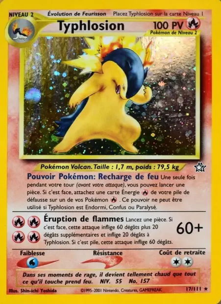 Typhlosion, carte Pokémon NG 17 — extension Neo Genesis