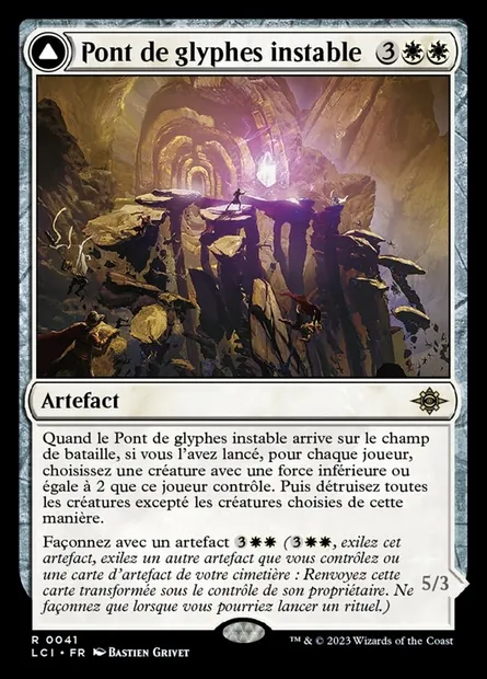 Pont de glyphes instable // Glyphe errant trombesable, carte Magic LCI 41 — extension The Lost Caverns of Ixalan