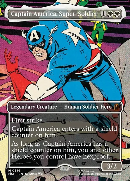 Captain America, Super-Soldier, Magic card MSH 316 — Marvel Super Heroes set
