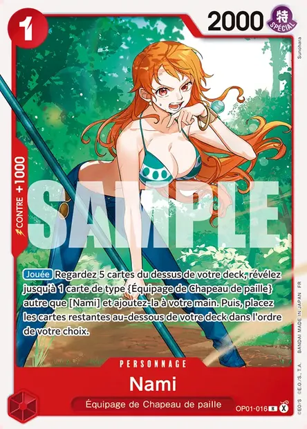 Nami, carte One Piece OP01-016 — extension ROMANCE DAWN