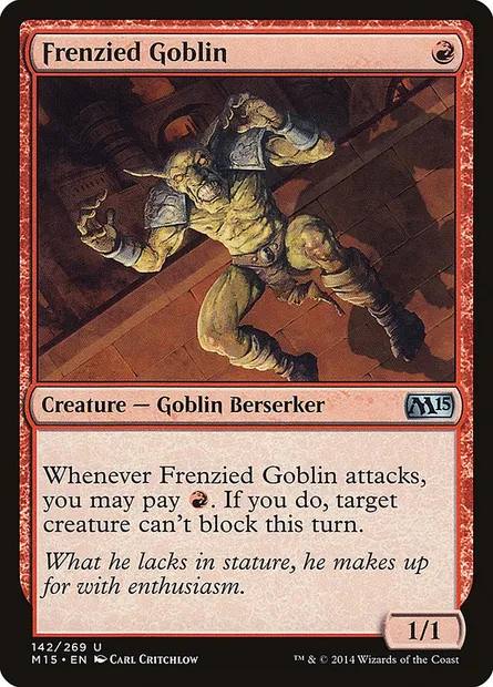 Frenzied Goblin, Magic card M15 142 — Magic 2015 set