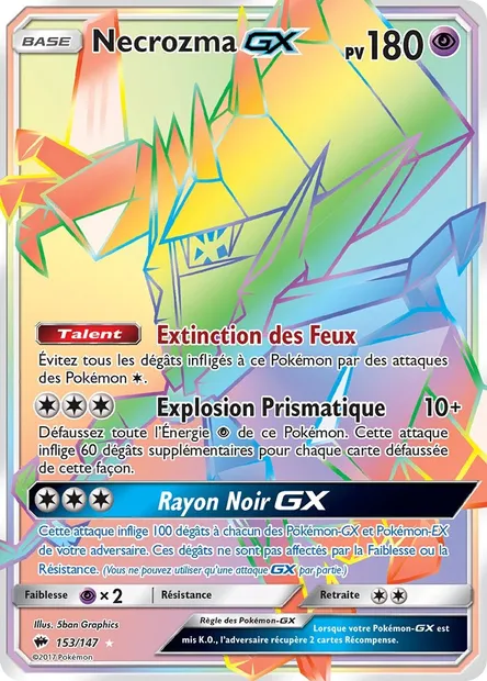 Necrozma GX, carte Pokémon BUS 153 — extension Ombres Ardentes