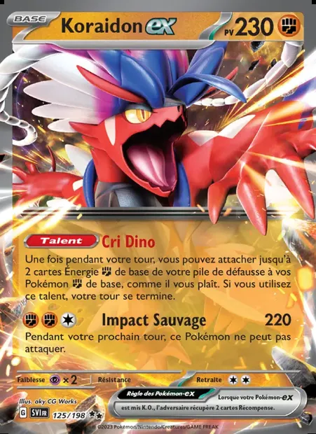 Koraidon-ex, carte Pokémon SVI 125 — extension Écarlate et Violet