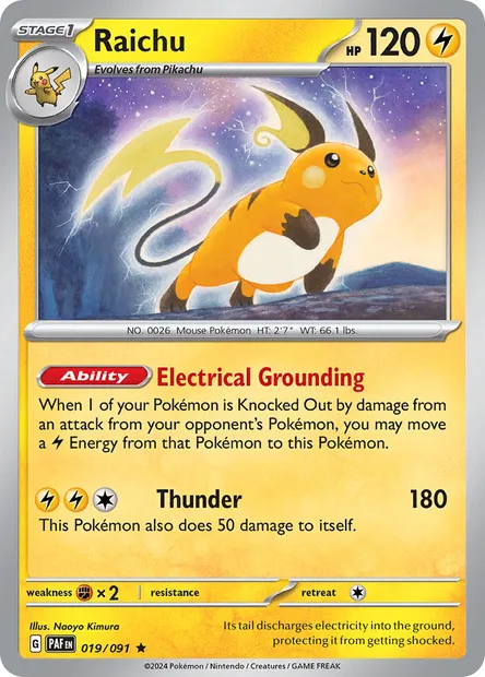 Raichu, Pokémon card PAF 019 — Paldean Fates set