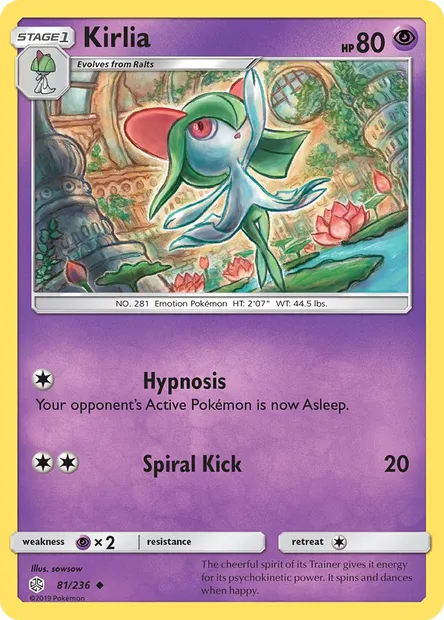 Kirlia, Pokémon card CEC 81 — Cosmic Eclipse set