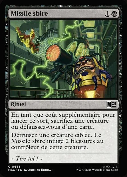 Missile sbire, carte Magic MSC 663 — extension Marvel Super Heroes Commander
