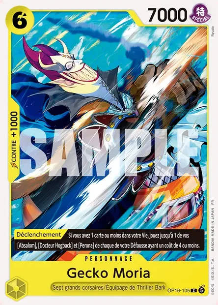 Gecko Moria, carte One Piece OP16-105 — extension L'HEURE DE LA BATAILLE DÉCISIVE