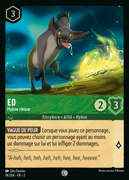 Ed - Hyène rieuse, carte Disney Lorcana CH5-074 — extension Ciel Scintillant