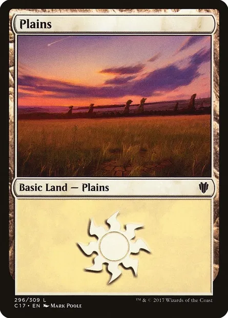 Plains, Magic card C17 296 — Commander 2017 set