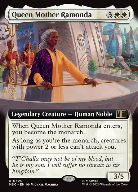 Queen Mother Ramonda, Magic card MSC 320 — Marvel Super Heroes Commander set