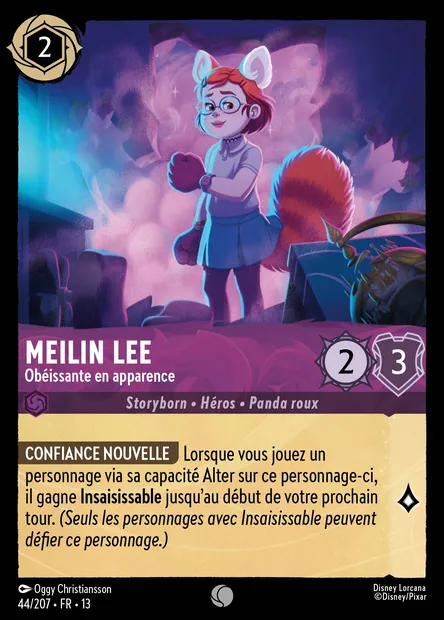 Meilin Lee - Obéissante en apparence, carte Disney Lorcana CH13-044 — extension Invasion Epineuse!