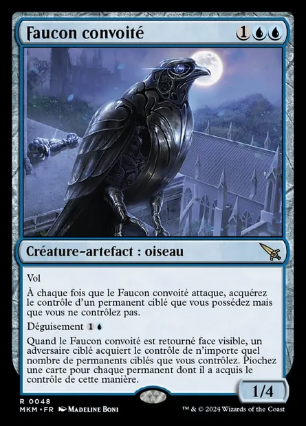 Faucon convoité, carte Magic MKM 48 — extension Murders at Karlov Manor