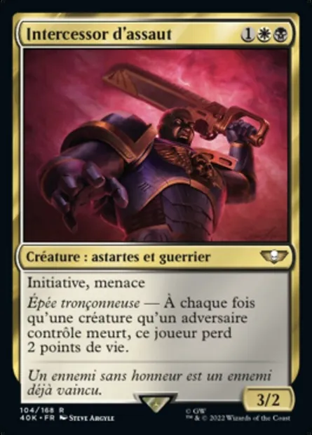 Intercessor d'assaut, carte Magic 40K 104 — extension Warhammer 40,000 Commander