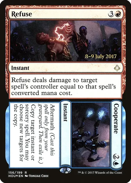 Refuser // Coopérer, carte Magic PHOU 156s — extension Hour of Devastation Promos