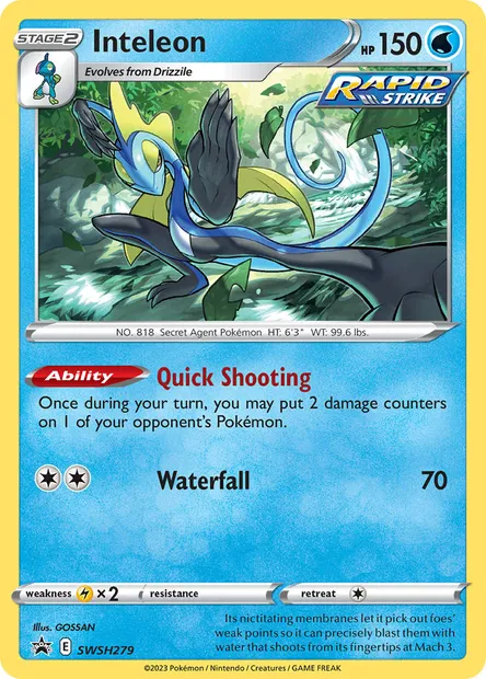 Inteleon, Pokémon card SWSH 279 — SWSH Black Star Promos set