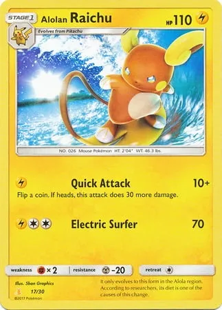 Alolan Raichu, Pokémon card TK10A 017 — Sun & Moon Trainer Kit: Lycanroc & Alolan Raichu (Alolan Raichu) set