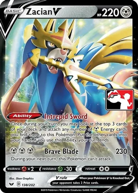 Zacian V, carte Pokémon PPS 138-2 — extension Play! Pokémon Prize Pack Series