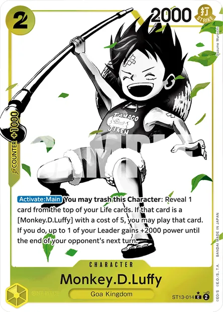 Monkey.D.Luffy, One Piece card ST13-014 — The Three Brothers set