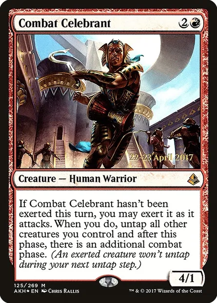Célébrant de combat, carte Magic PAKH 125s — extension Amonkhet Promos